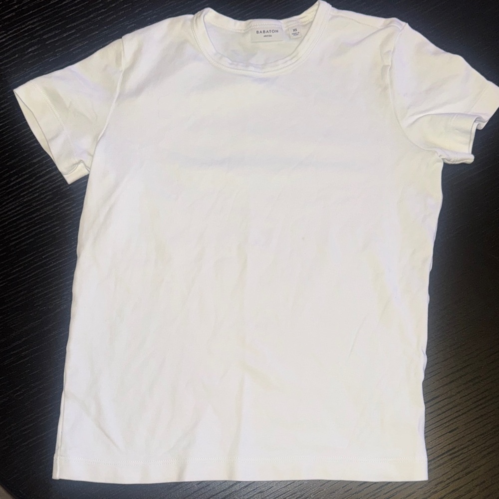 Babaton Ivory Short Sleeve Tee